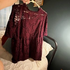 Torrid peplum style lace top short sleeve